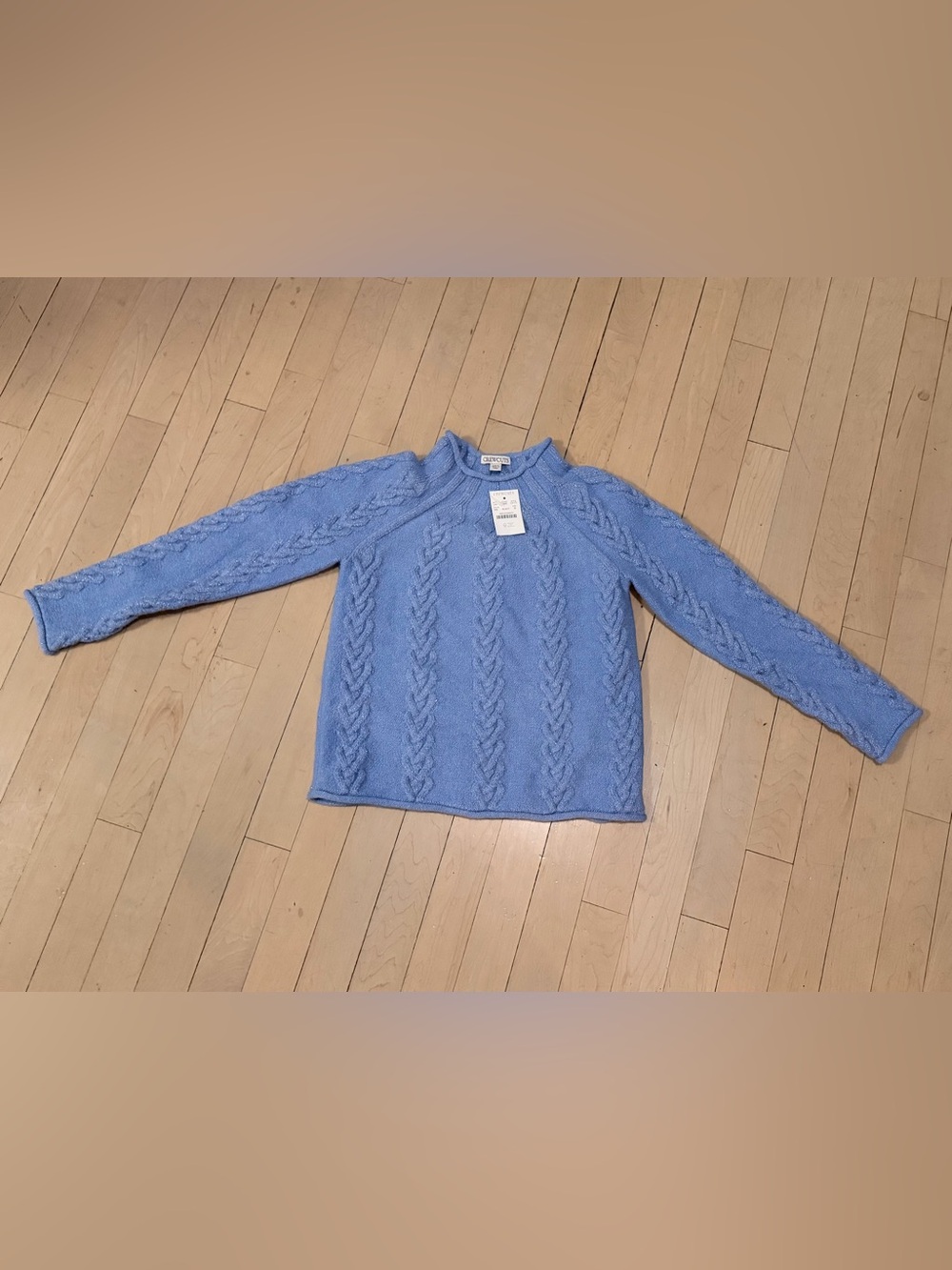 Girls M J Crew Crewcuts Light Blue Cable Knit Sweater